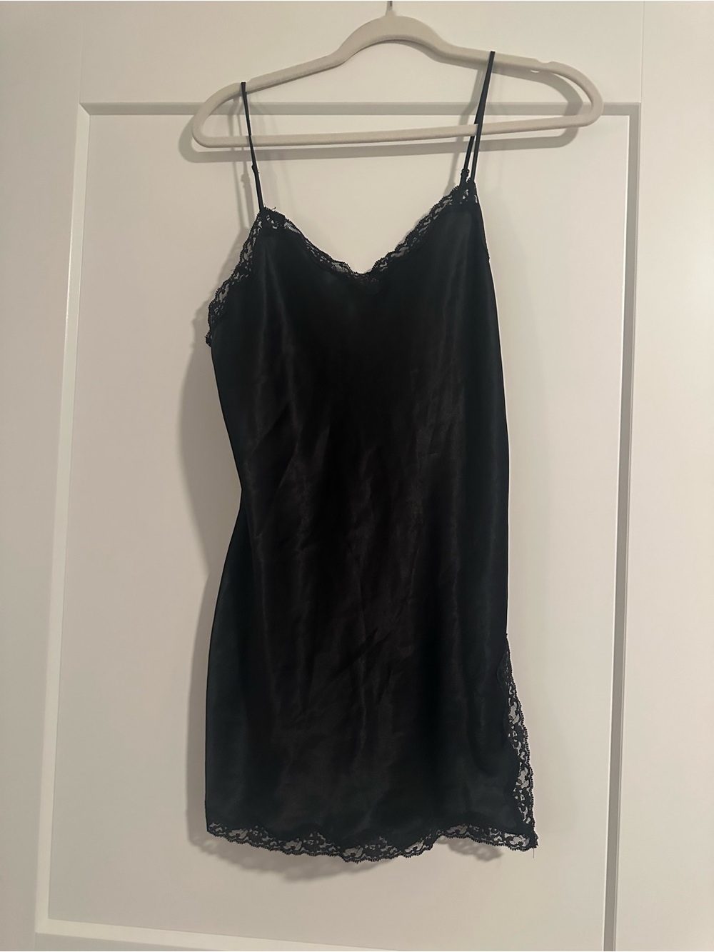Victoria's Secret Black Lace-Trim Slip